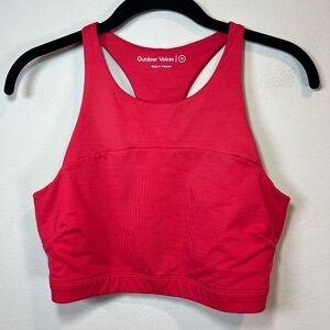 Outdoor Voices Women's Longline Sports Bra Red Athletic Crop Top Lined Sz Medium